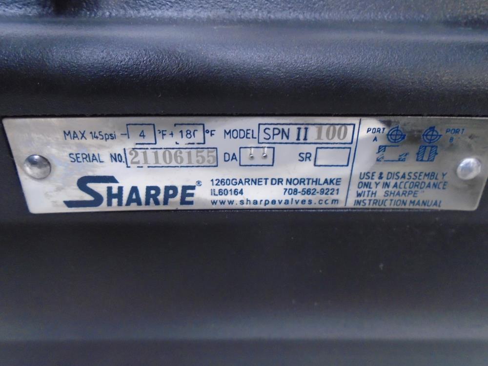 Sharpe SPN II 100 Pneumatic Actuator, Max 145 PSI, DA 11